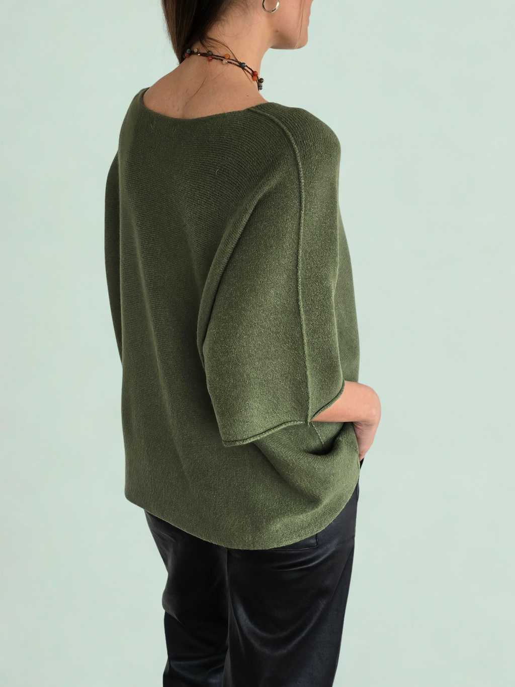 Sweater Italiano manga 3/4, color Pistacho