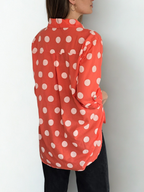 Blusa Italiana Lunares, color Coral