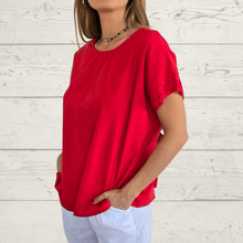 Cargar imagen en el visor de la galería, Blusa Italiana Roma, color Rojo
