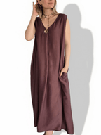 Vestido Un Botón, color Chocolate
