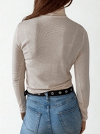 Polera Beatle Italiano corto, color blanco invierno