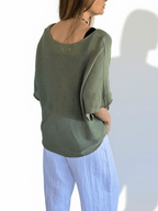 Sweater Italiano Manga 3/4, color Verde