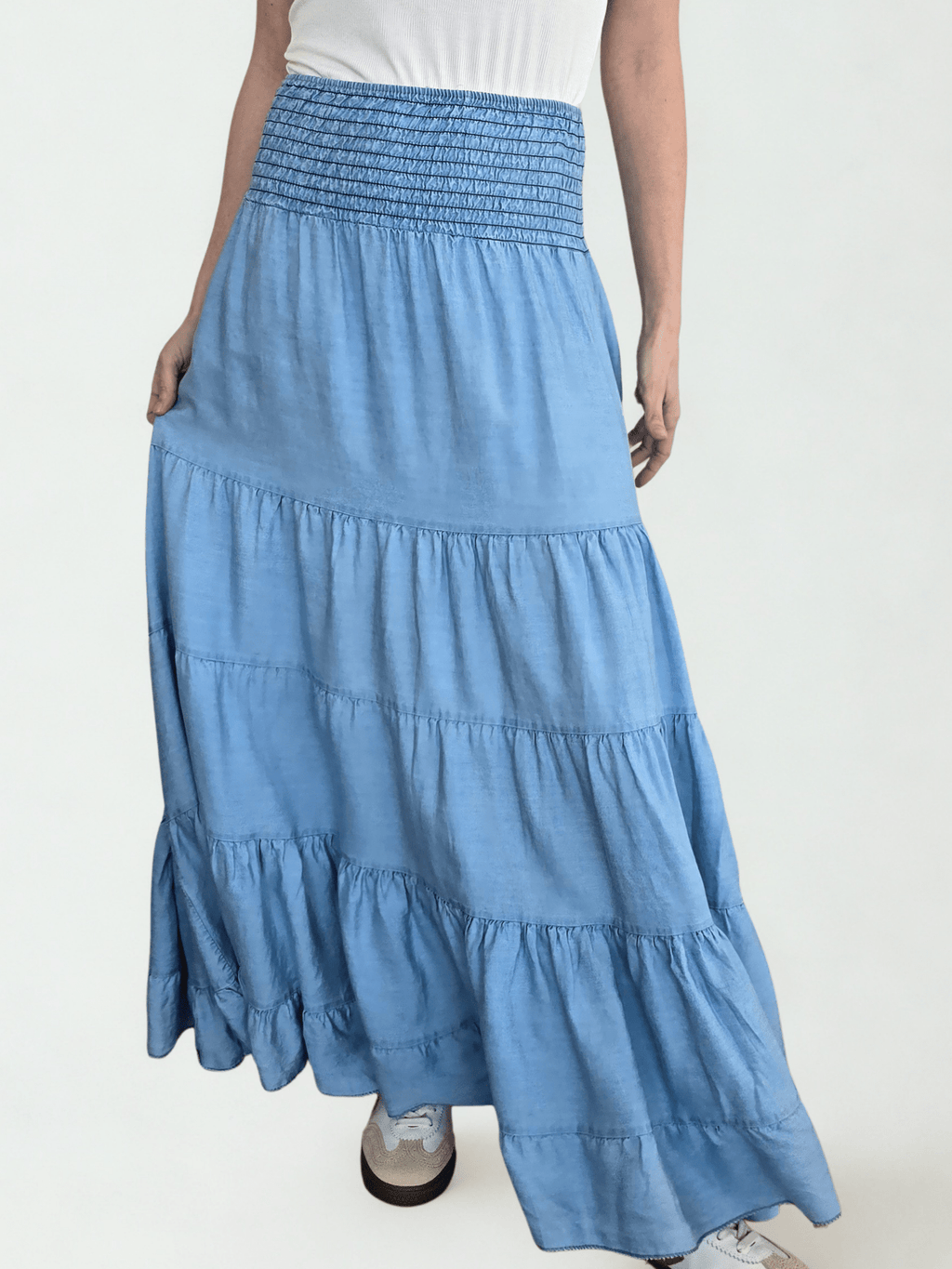 Pollera Italiana Jeans, color Celeste