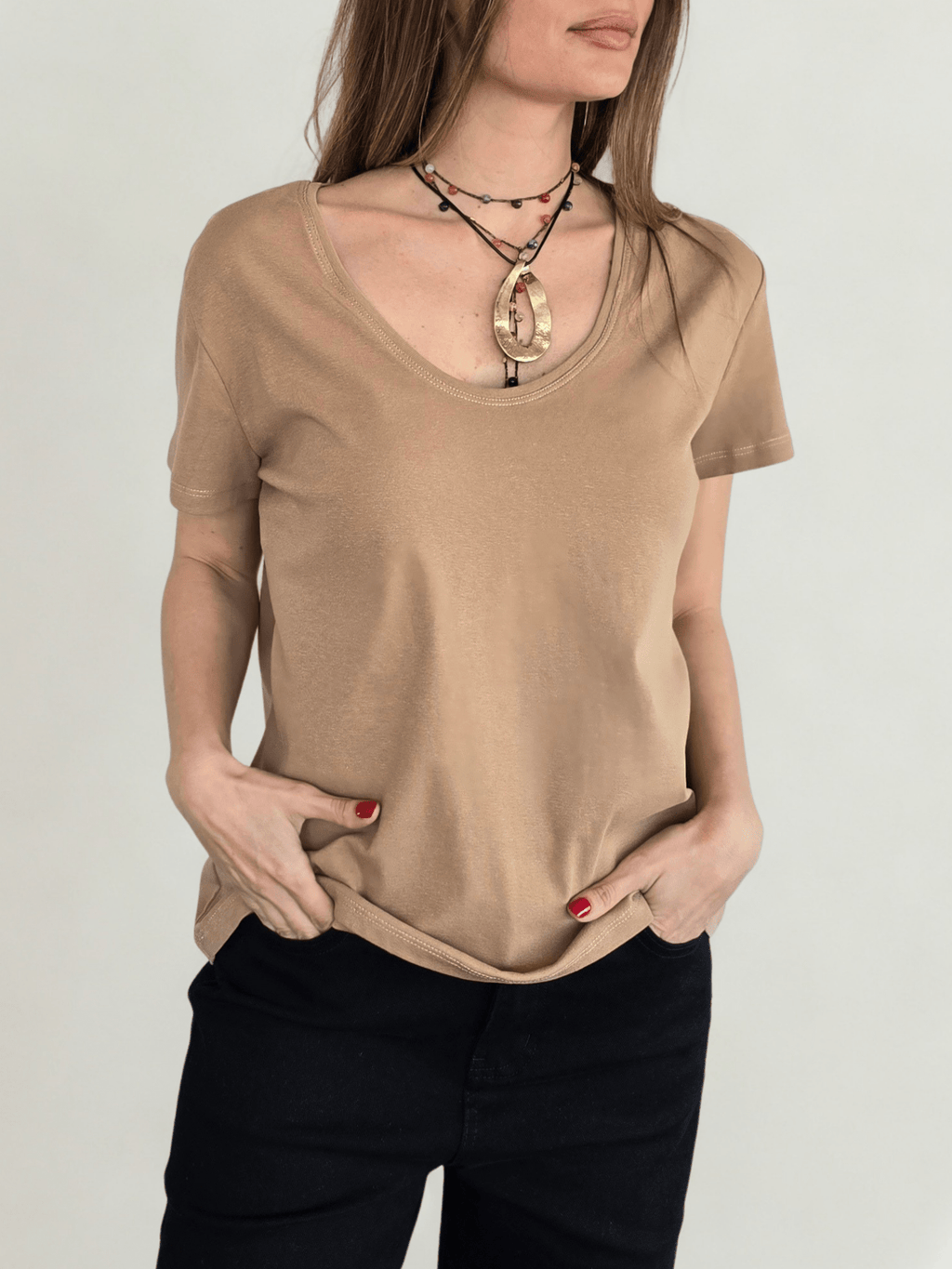 Polera Básica, color Camel