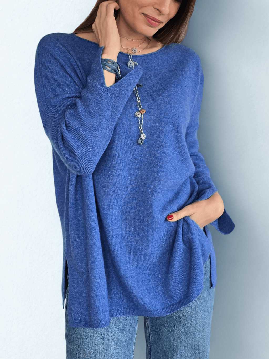 Sweater Italiano Puño Abierto, color Jacinto