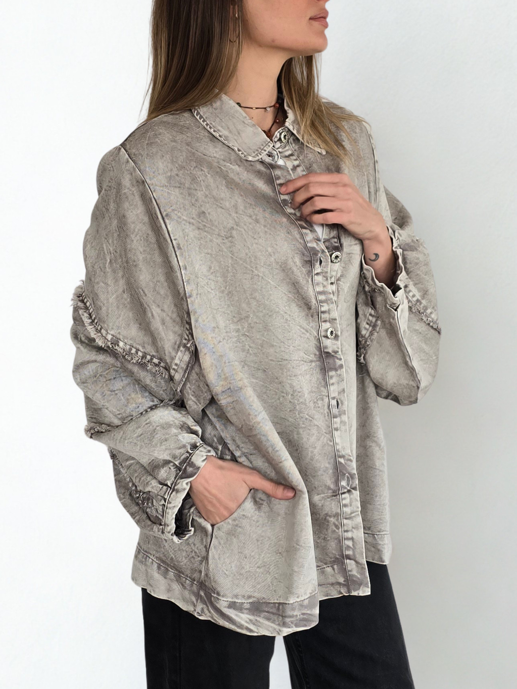 Chaqueta Teñida Delgada, color Beige