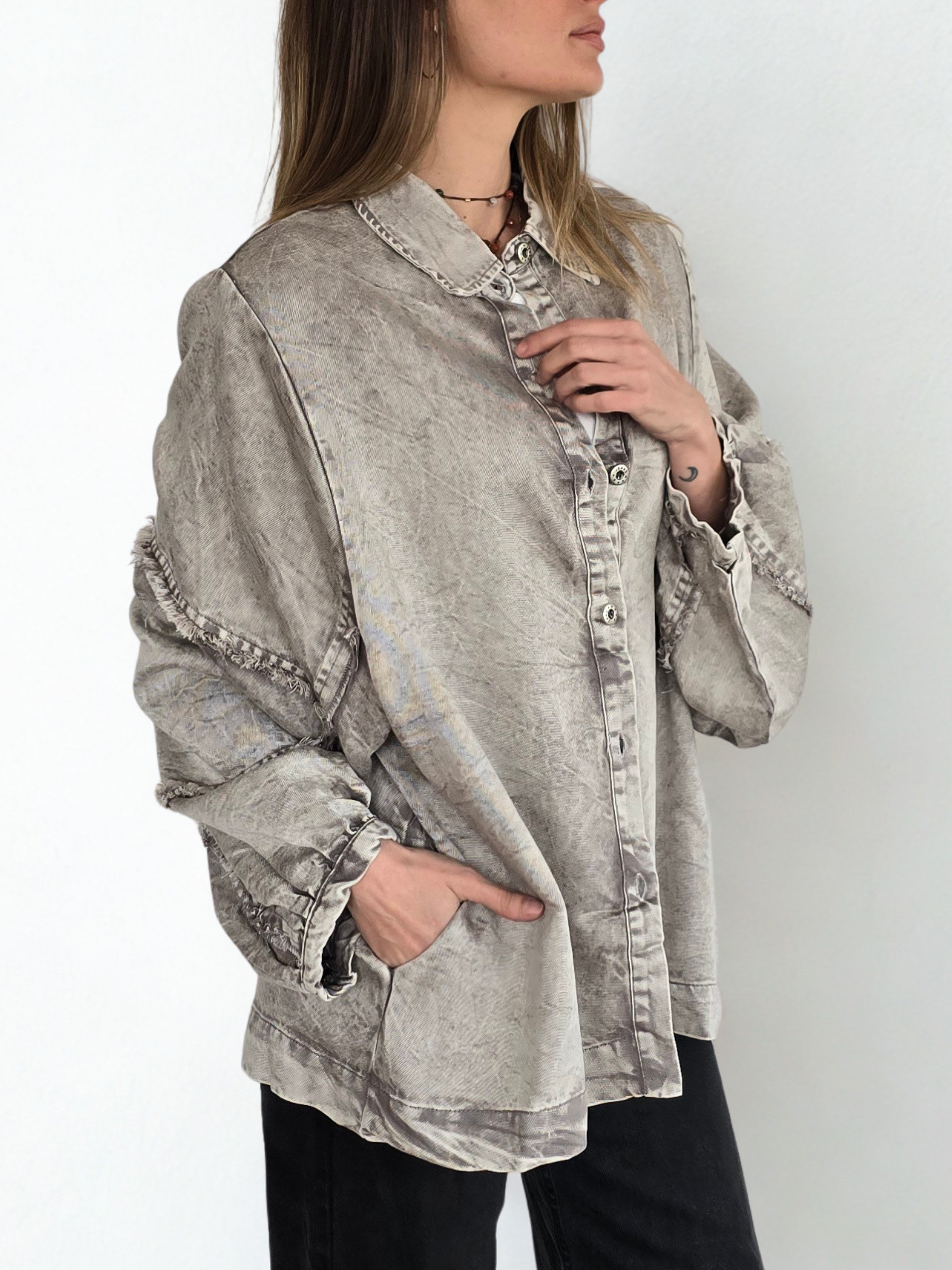 Chaqueta Teñida Delgada, color Beige