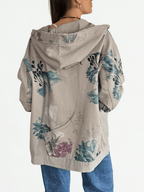 Chaqueta de Jeans Estampada, fondo Gris
