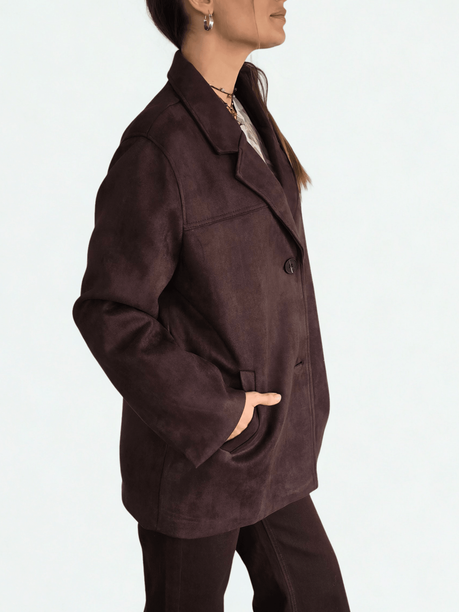 Chaqueta Blazer, color Chocolate