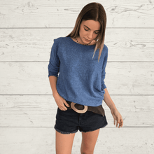 Cargar imagen en el visor de la galería, Sweater Italiano básico, color Azul Jeans
