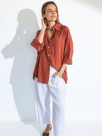 Blusa Tencel, color Terracota