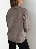 Sweater Con Cuello, color Taupe
