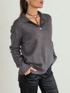Sweater Tres Botones, color Gris