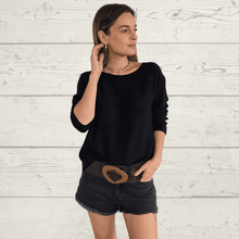 Cargar imagen en el visor de la galería, Sweater Italiano básico, color Negro
