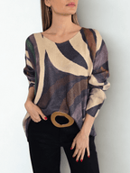Sweater Estampado, tonos Café