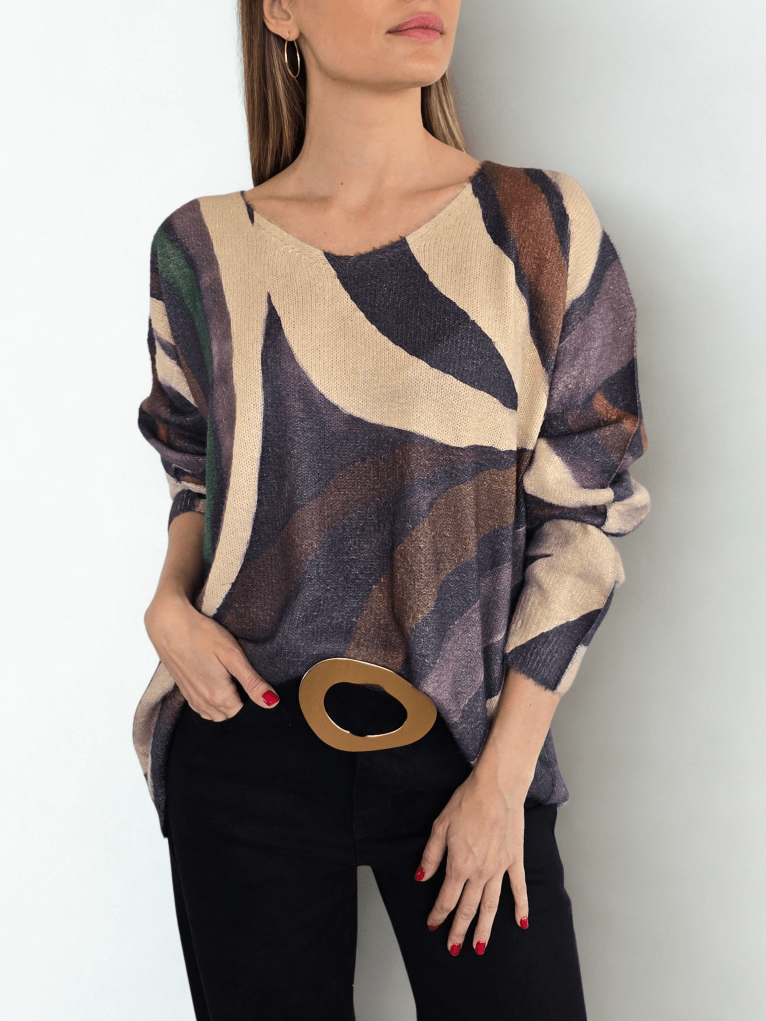 Sweater Estampado, tonos Café