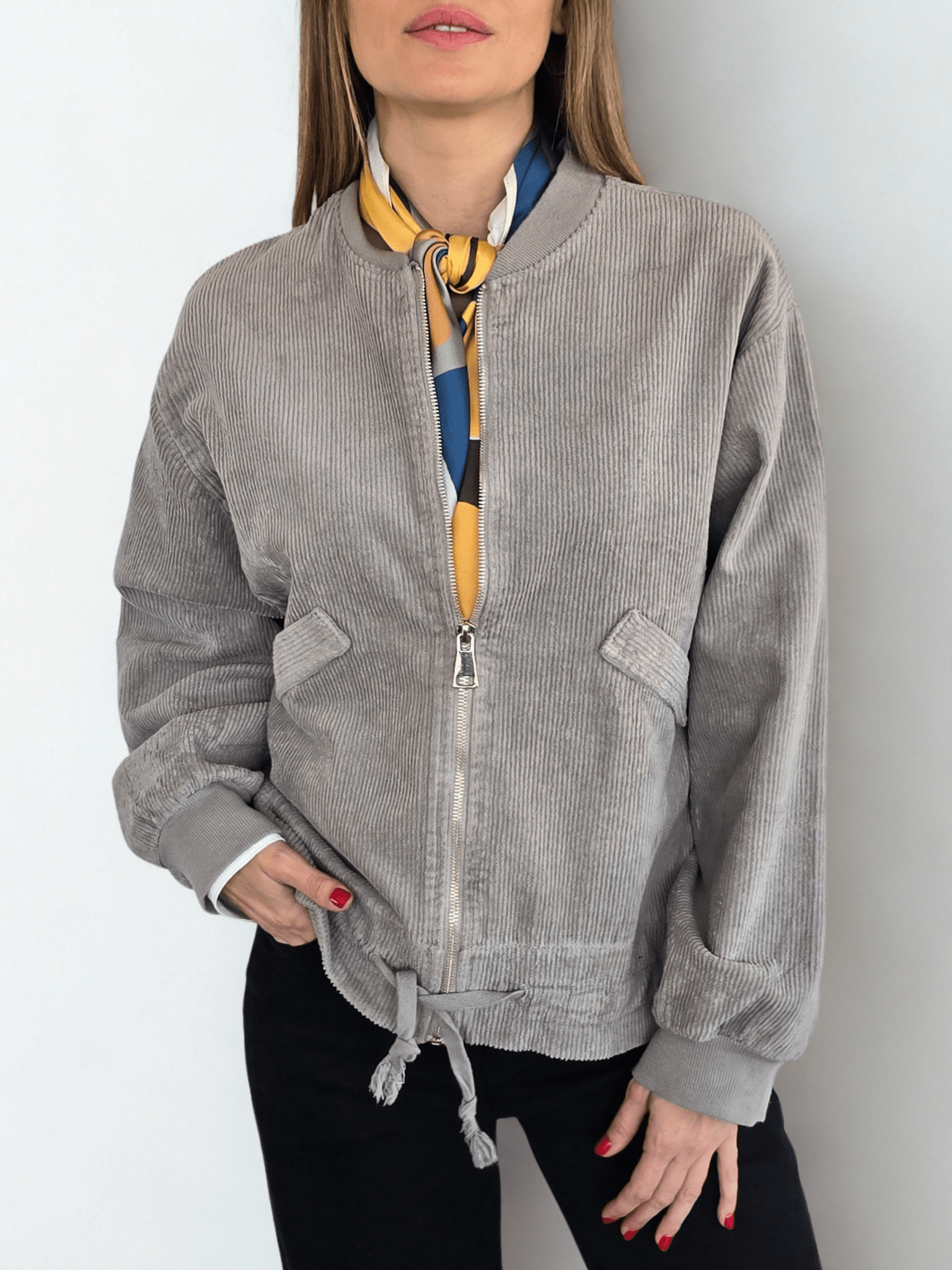 Chaqueta Italiana Bomber, color Taupe