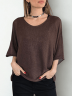 Sweater Italiano de Hilo, color Chocolate