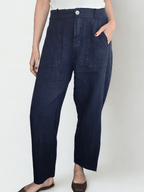 Pantalón Italiano 100% Lino, color Azul Marino