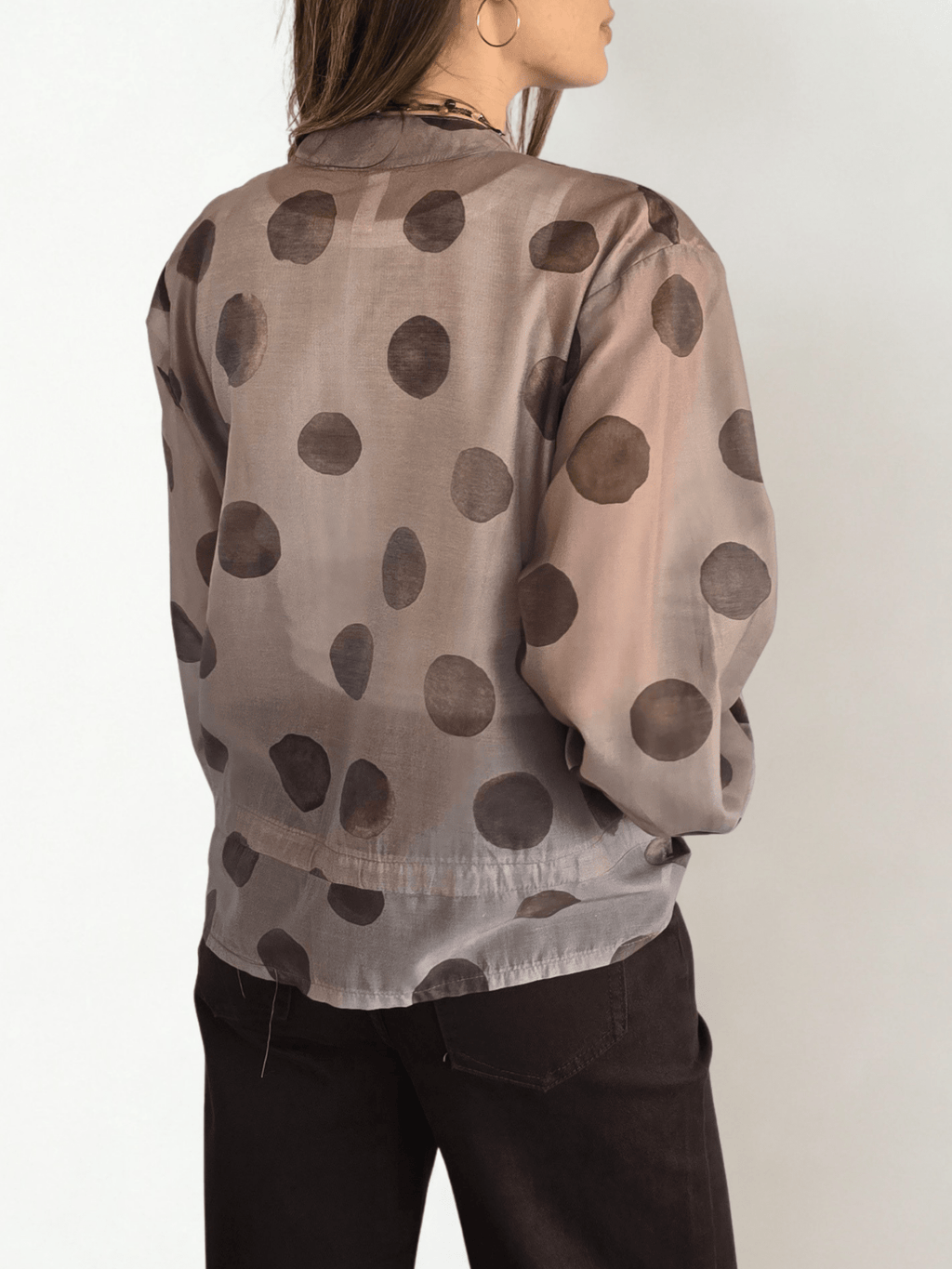 Chaqueta Italiana Lunares, fondo Taupe