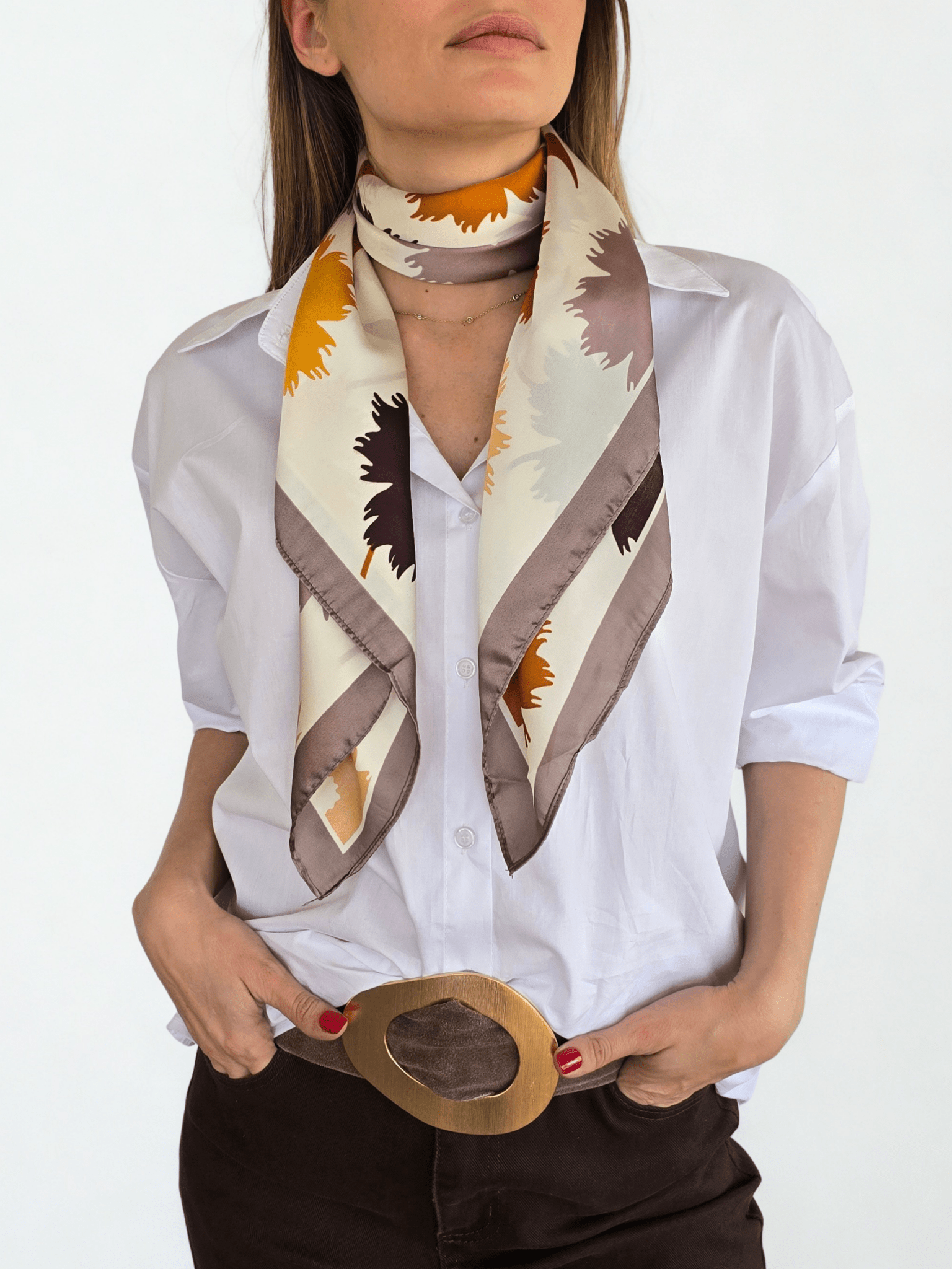 Pañuelo Estampado, Orilla Taupe