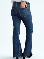 Pantalón Jeans con botones dorados, color azul jeans