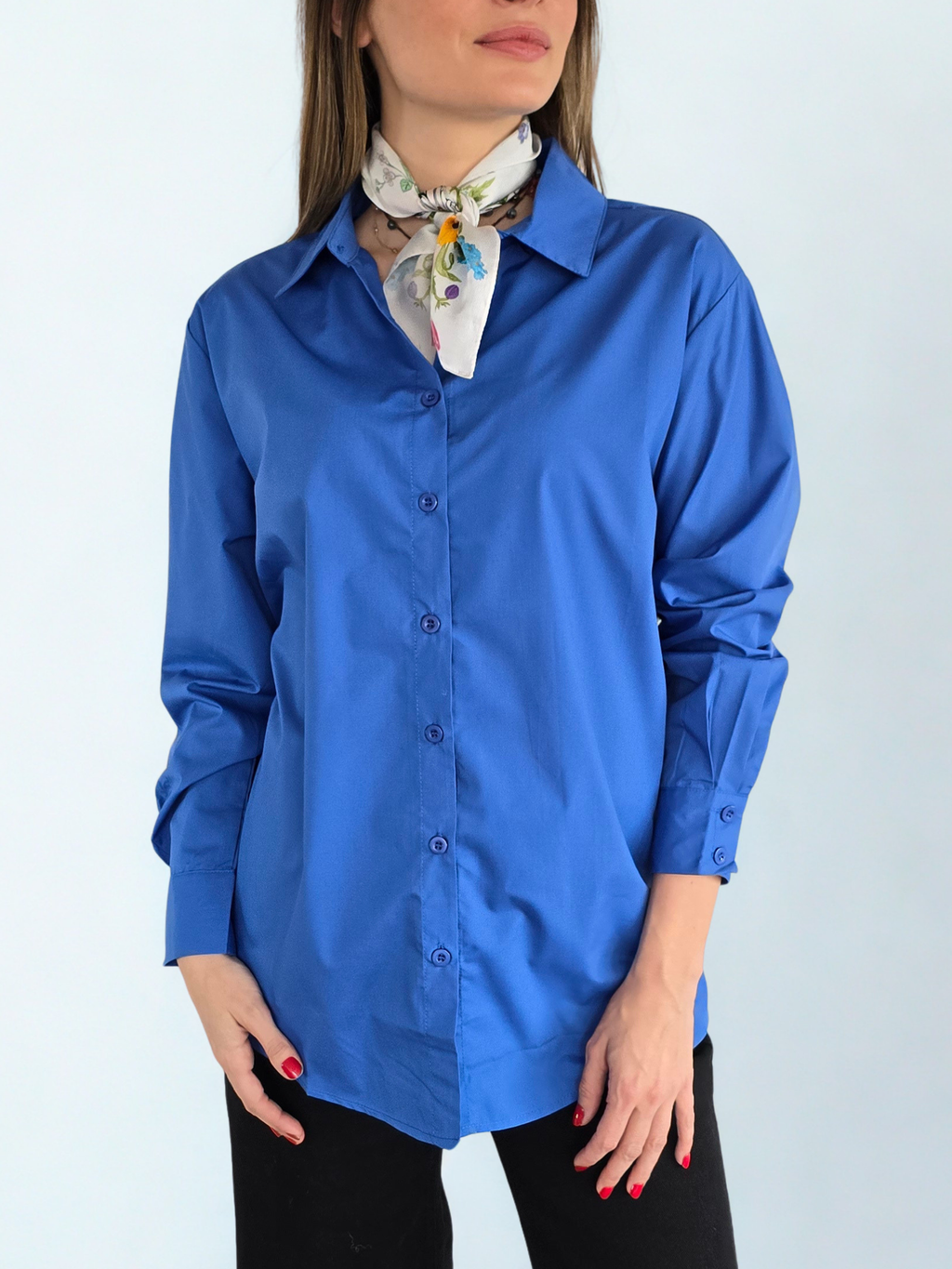 Blusa Básica, color Azul Rey