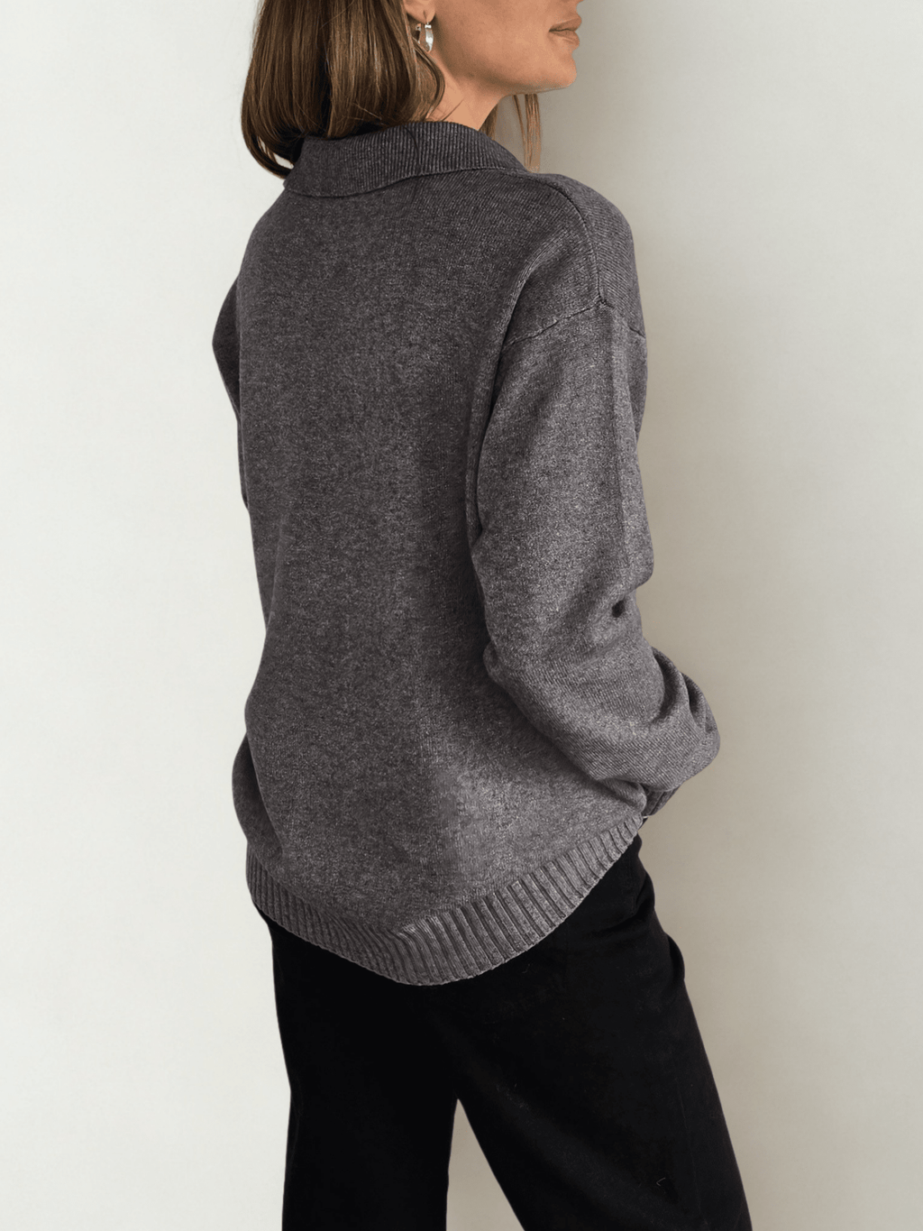 Sweater Con Cuello, color Gris