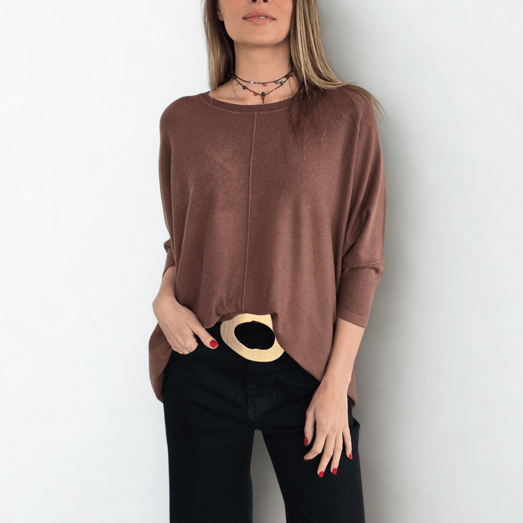 Sweater Ancho, color Chocolate