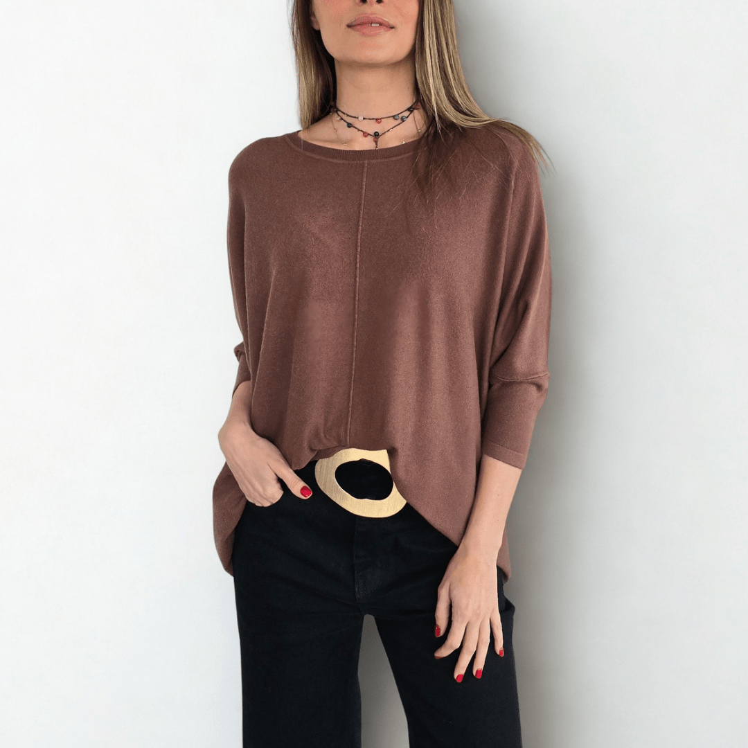 Sweater Ancho, color Chocolate