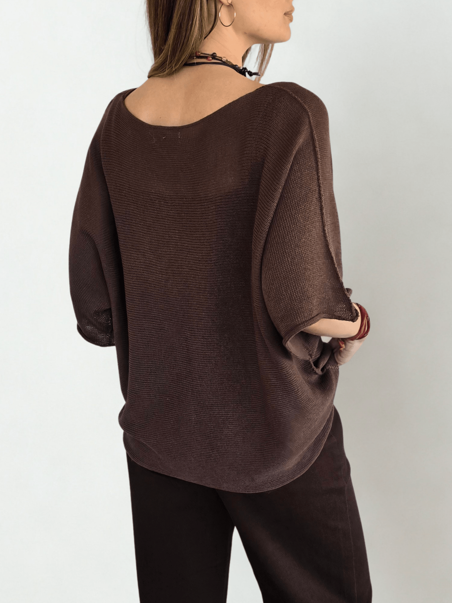 Sweater Italiano Hilo, color Chocolate