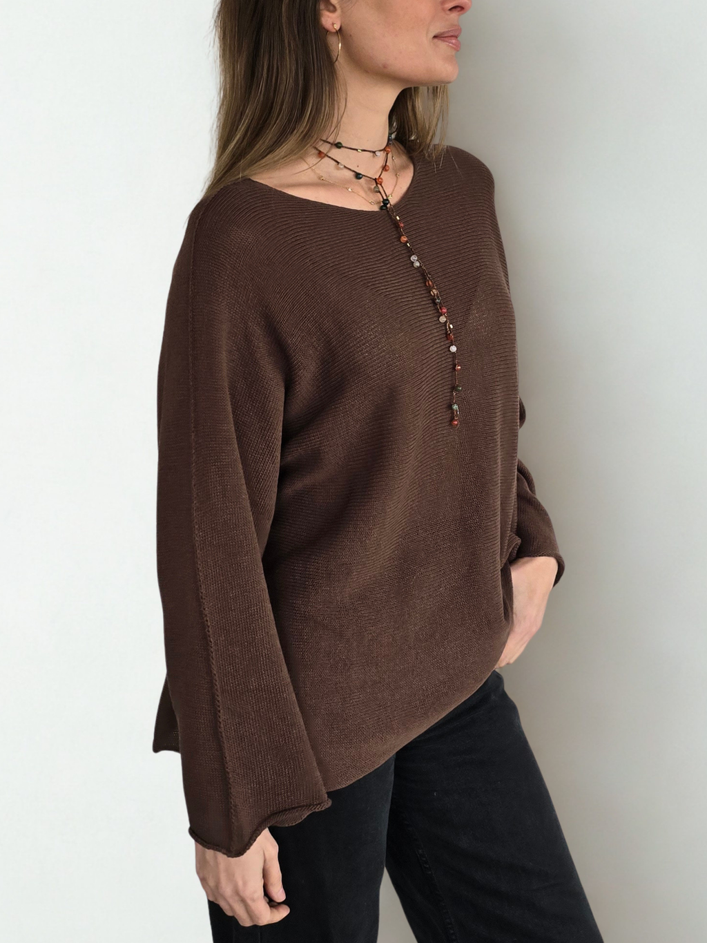 Sweater Italiano Básico, color Chocolate