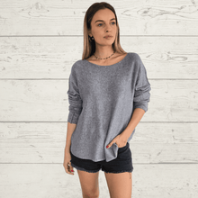 Cargar imagen en el visor de la galería, Sweater Italiano básico, color Gris
