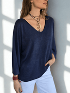 Sweater Italiano Manga 3/4, color Azul Marino