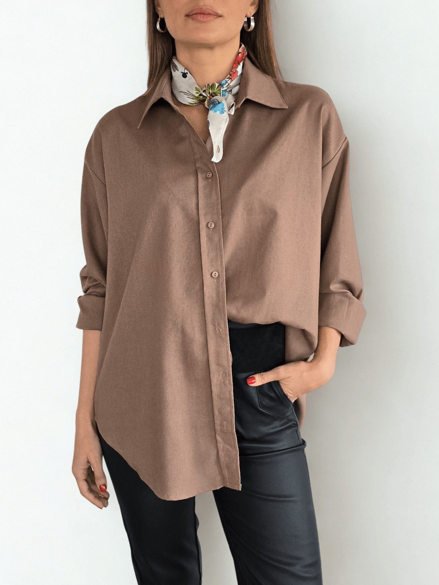 Blusa Básica, color Chocolate