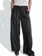 Pantalón 100% Lino Italiano, color Chocolate