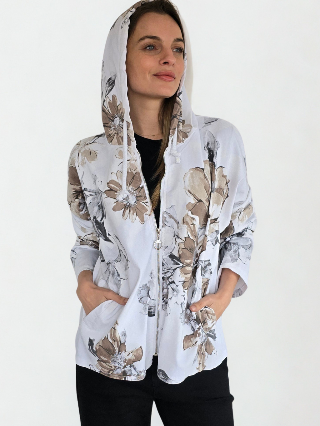 Chaqueta Italiana Estampada, fondo Blanco