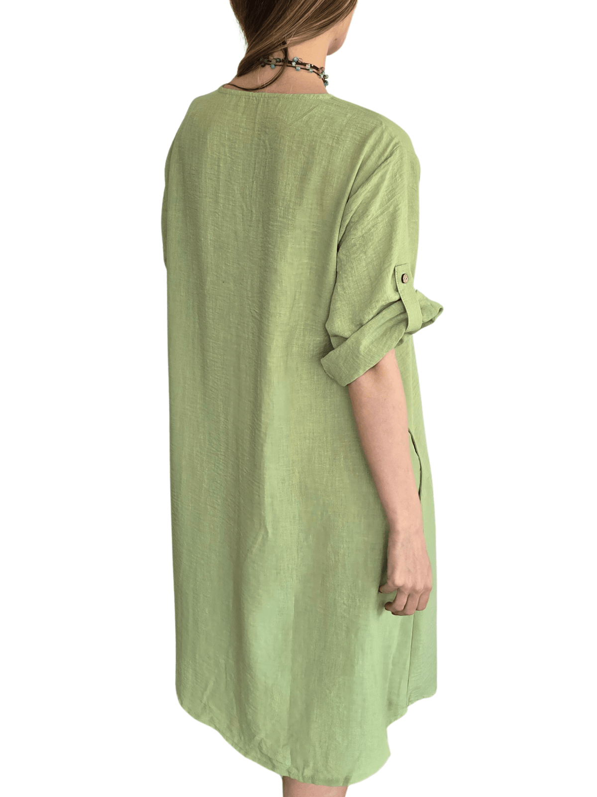 Vestido Tres Botones, color Pistacho