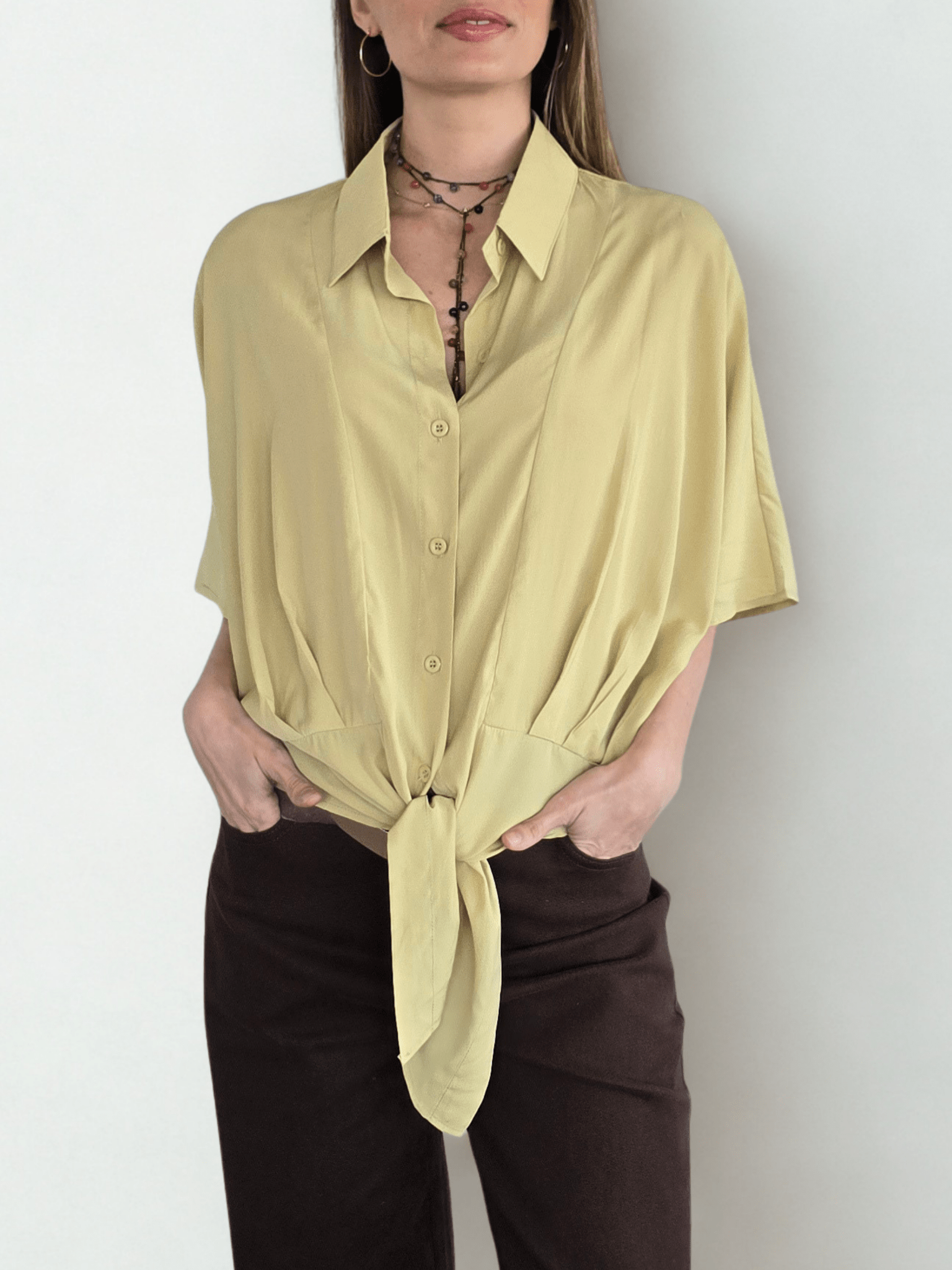 Blusa con Amarra, color Pistacho