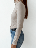 Polera Beatle Italiano corto, color blanco invierno