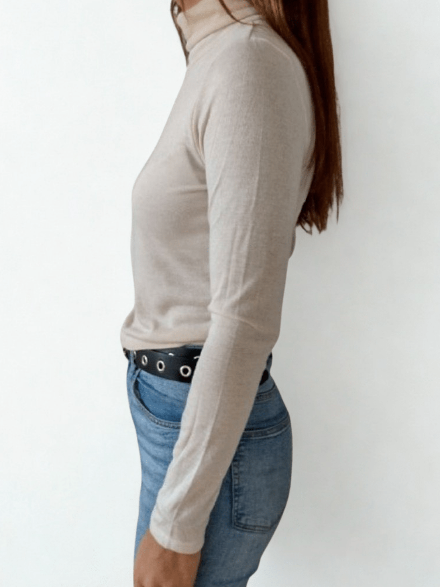 Polera Beatle Italiano corto, color blanco invierno