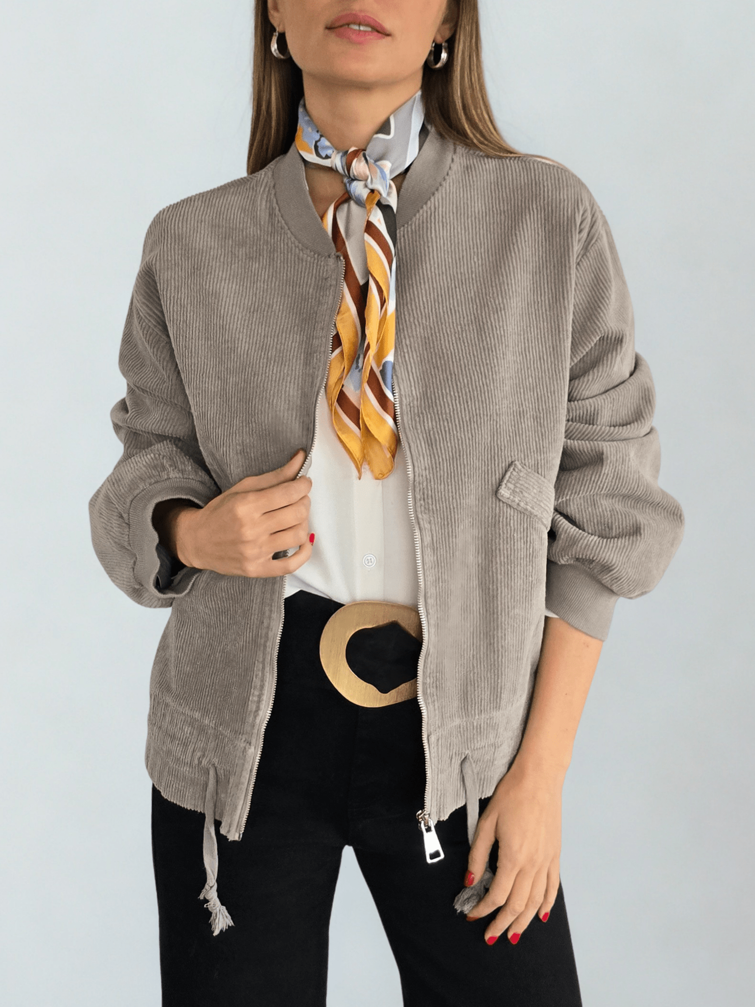 Chaqueta Italiana Bomber, color Taupe