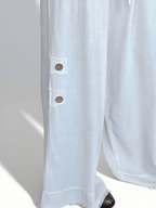 Pantalón con Botones a los Lados,color Blanco