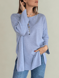 Sweater Italiano Puño Abierto, color Celeste