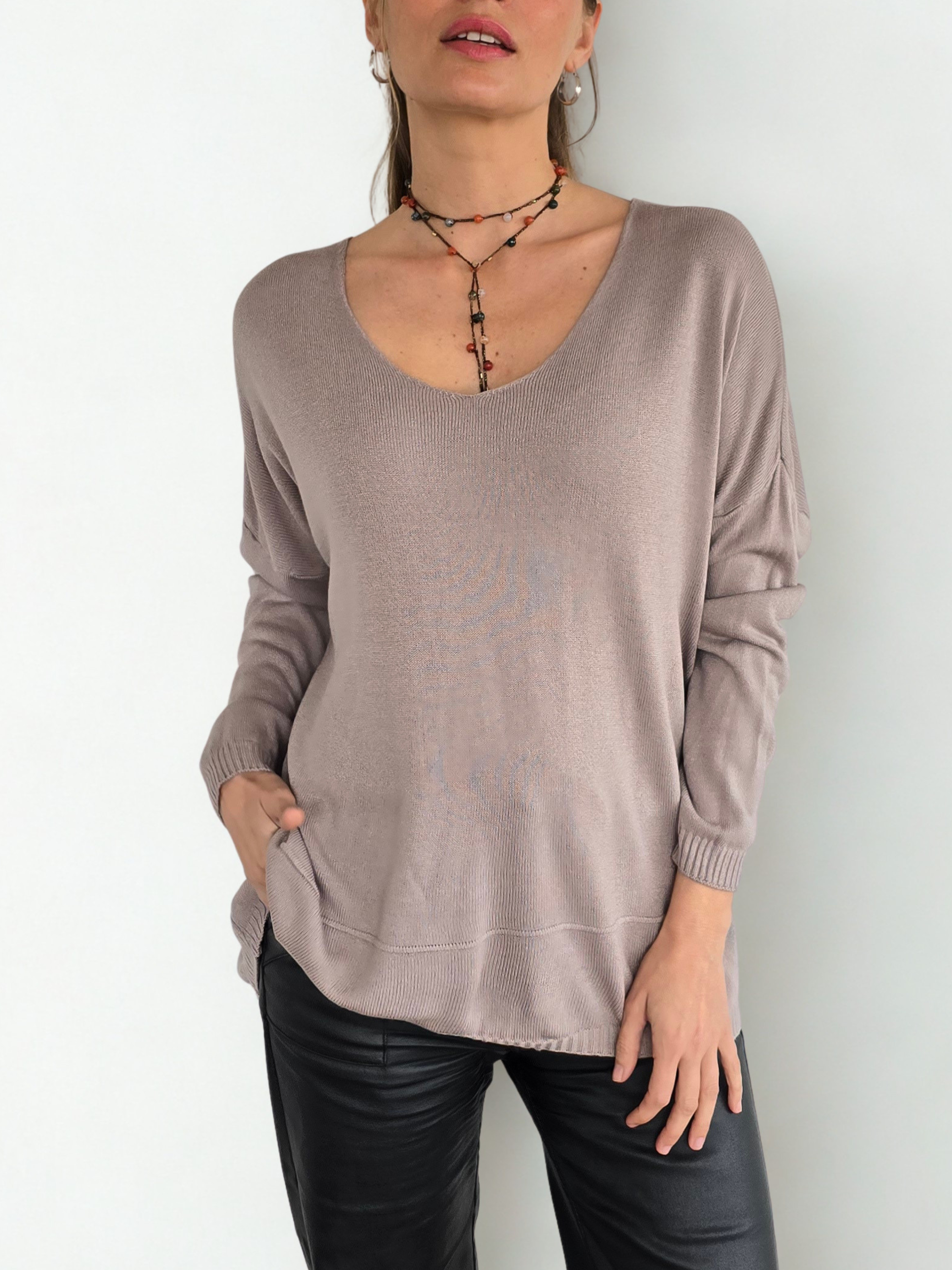 Sweater Italiano Ancho, color Taupe