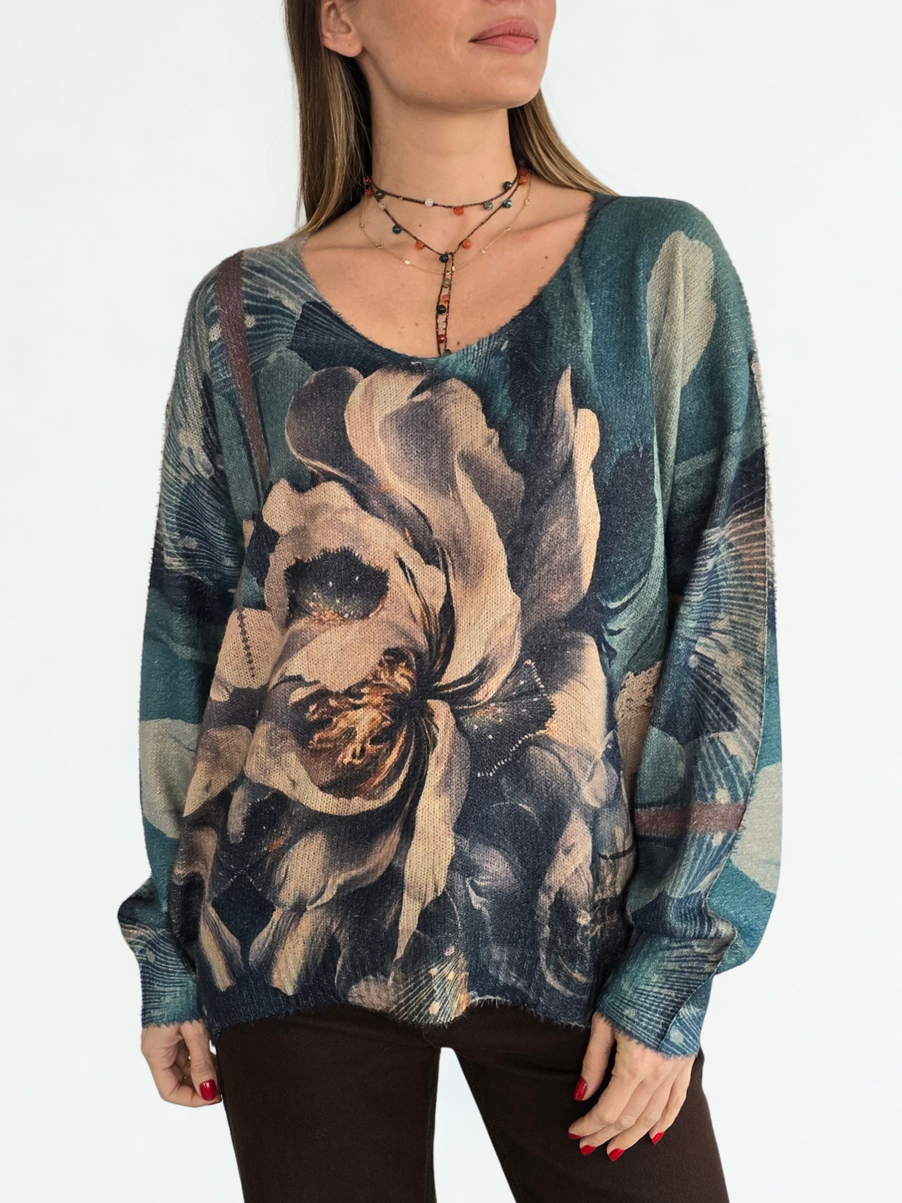 Sweater Estampado, colores Verde