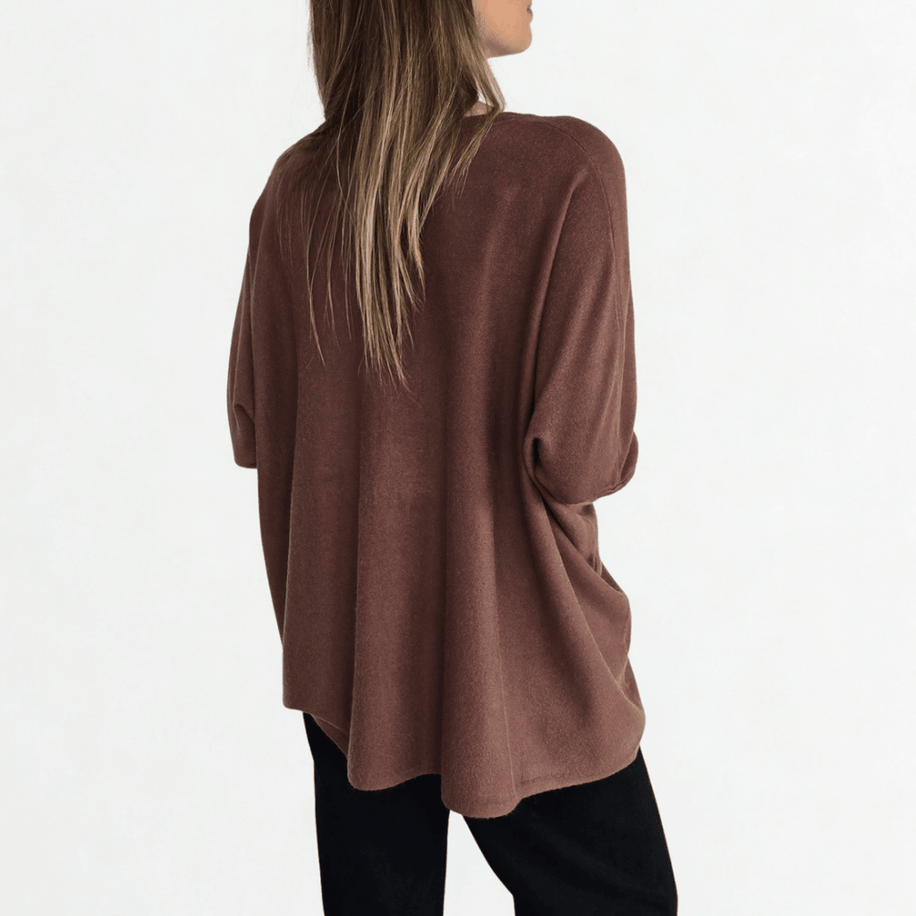 Sweater Ancho, color Chocolate