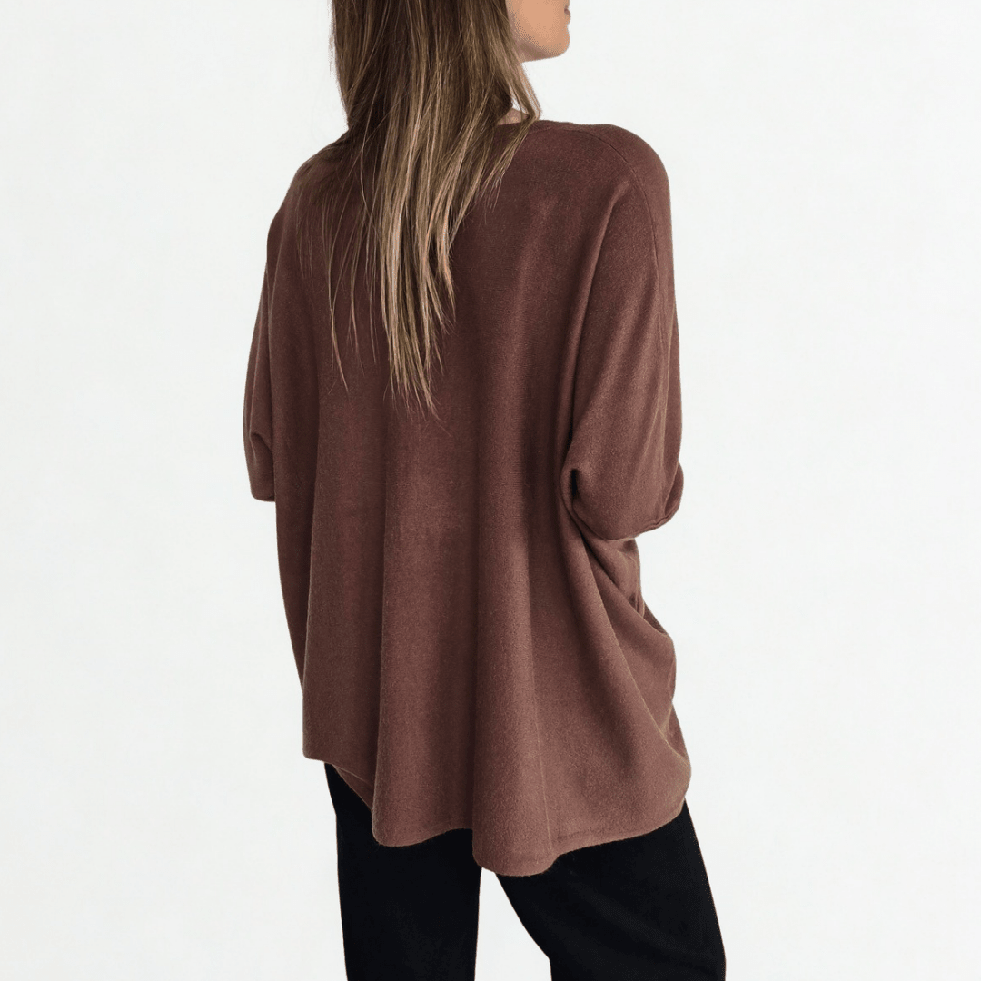 Sweater Ancho, color Chocolate