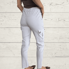 Cargar imagen en el visor de la galería, Pantalón Italiano cargo, color gris claro
