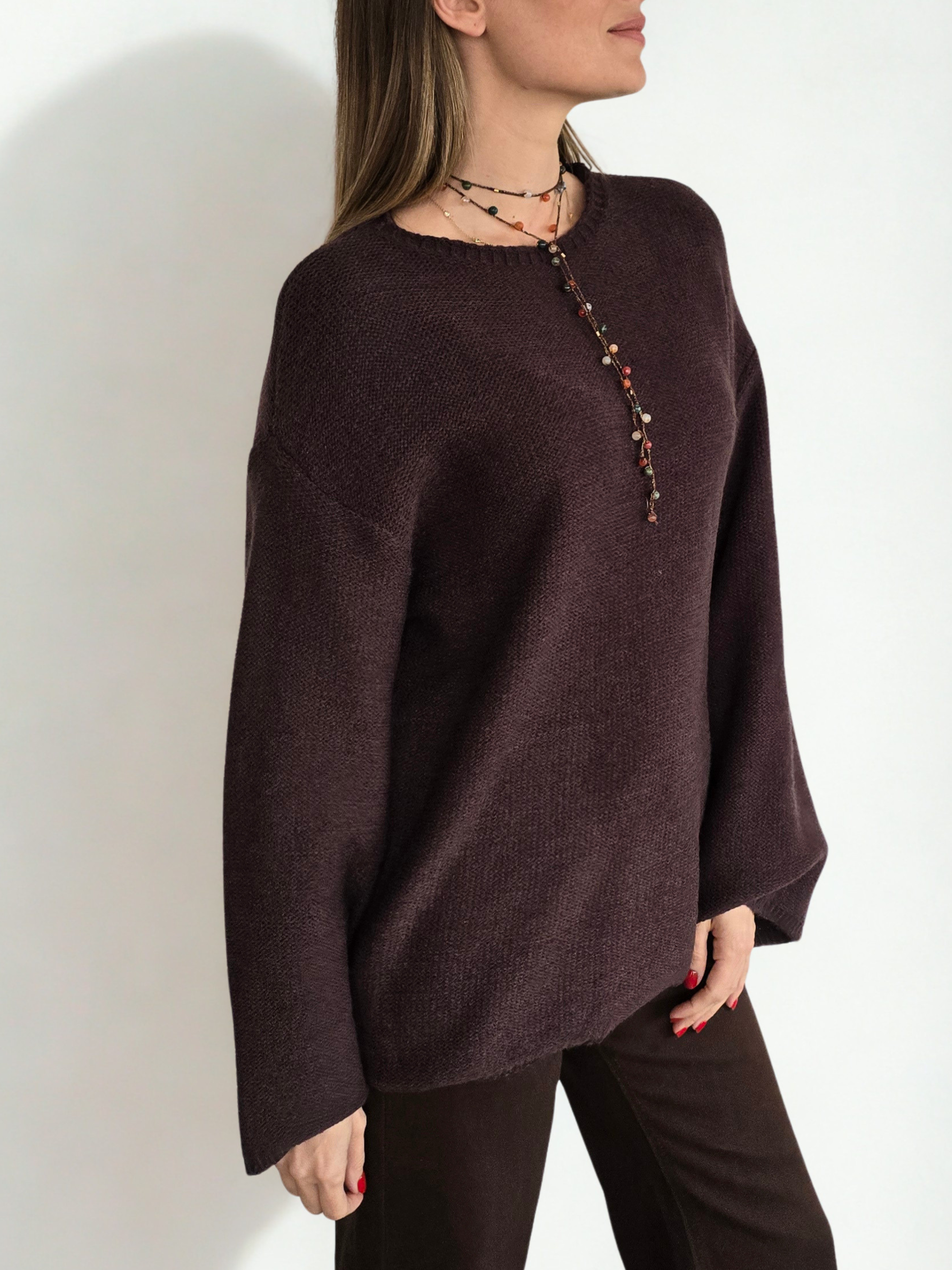 Sweater Manga Ancha, color Chocolate